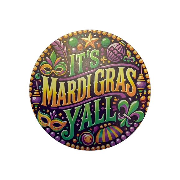 Mardi Gras Wreath Kit Sign & Ribbon Bundle Purple Green Gold Home Party Decor - Picture 3 of 4